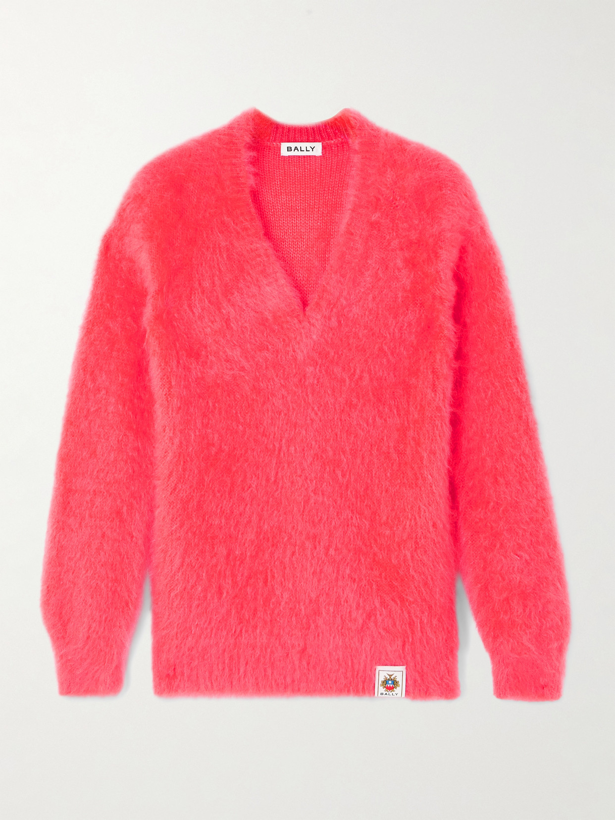 Bally Mohair And Silk-blend Sweater In Red