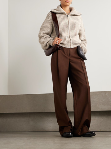 Lemaire Oversized ribbed alpaca and yak hair-blend cardigan