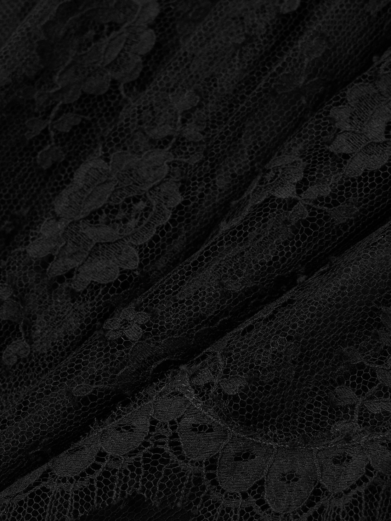 Alessandra Rich Bow-embellished Cotton-blend Lace Mini Dress In Black
