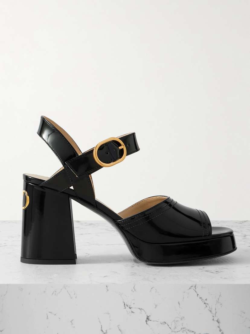 Valentino Garavani Fawcette Patent-leather Platform Sandals