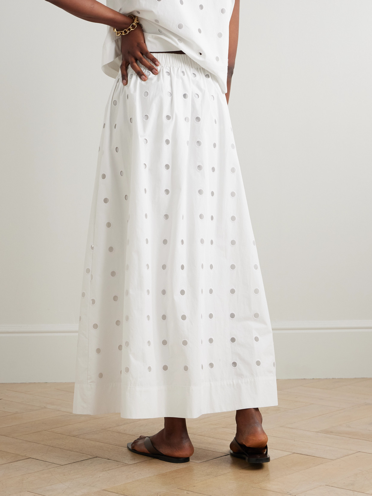Peggy Broderie Anglaise Cotton-Poplin Midi