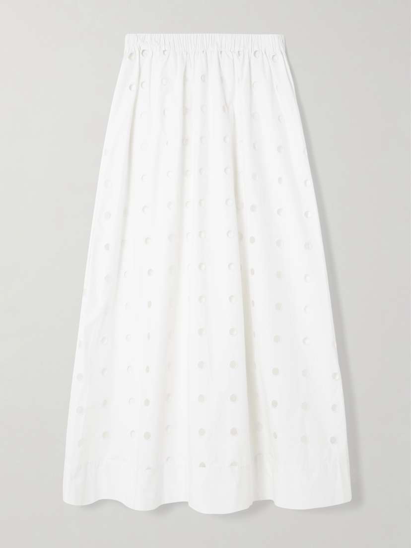 Posse Peggy Broderie Anglaise Cotton-poplin Midi Skirt