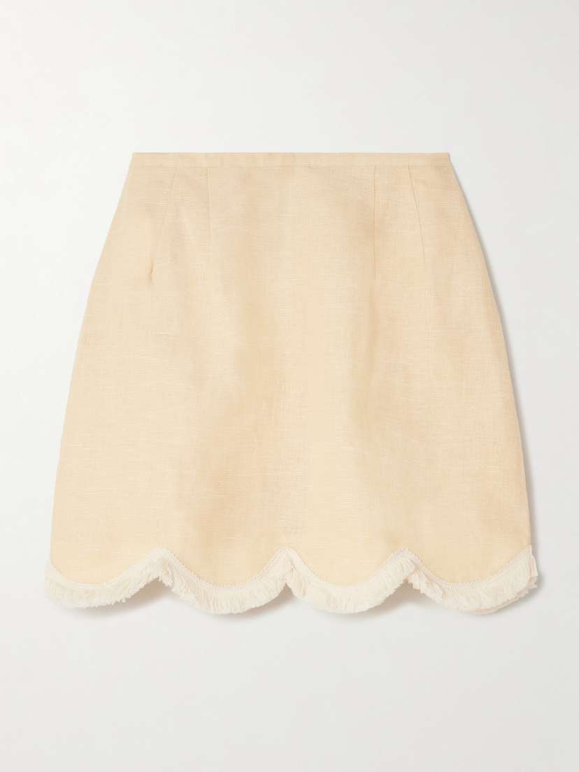 Posse Essie Fringed Linen Mini Skirt