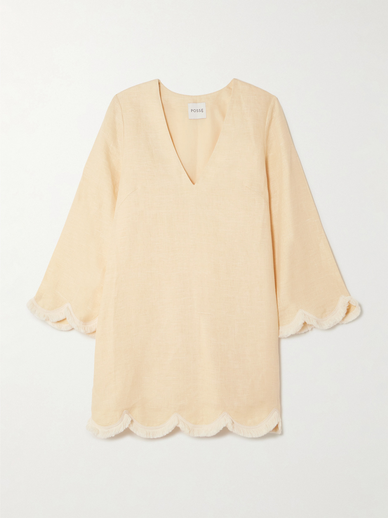 Posse Essie Fringed Linen Mini Dress