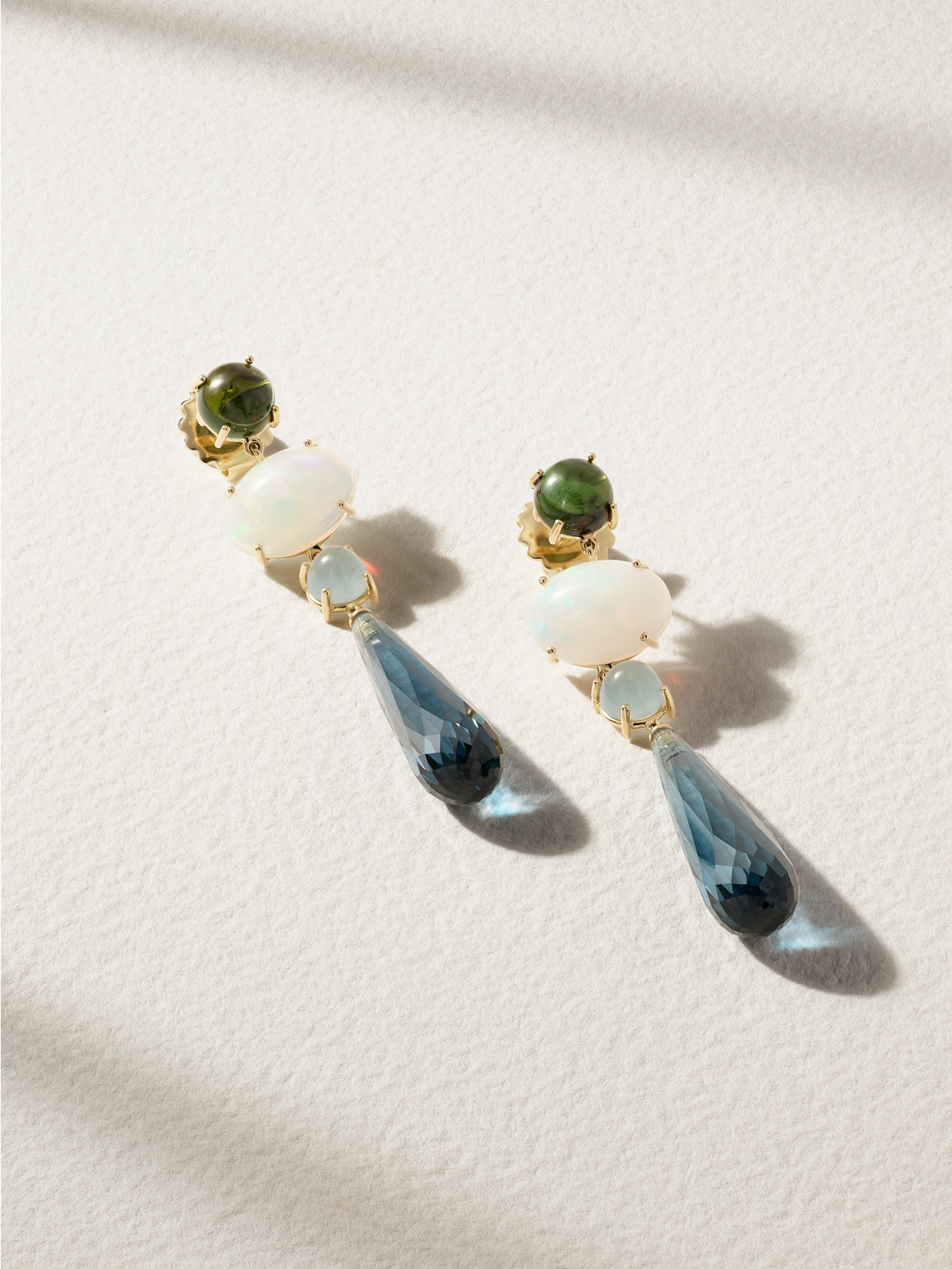 Ole Lynggaard Copenhagen Lotus 18-karat Gold Multi-stone Earrings