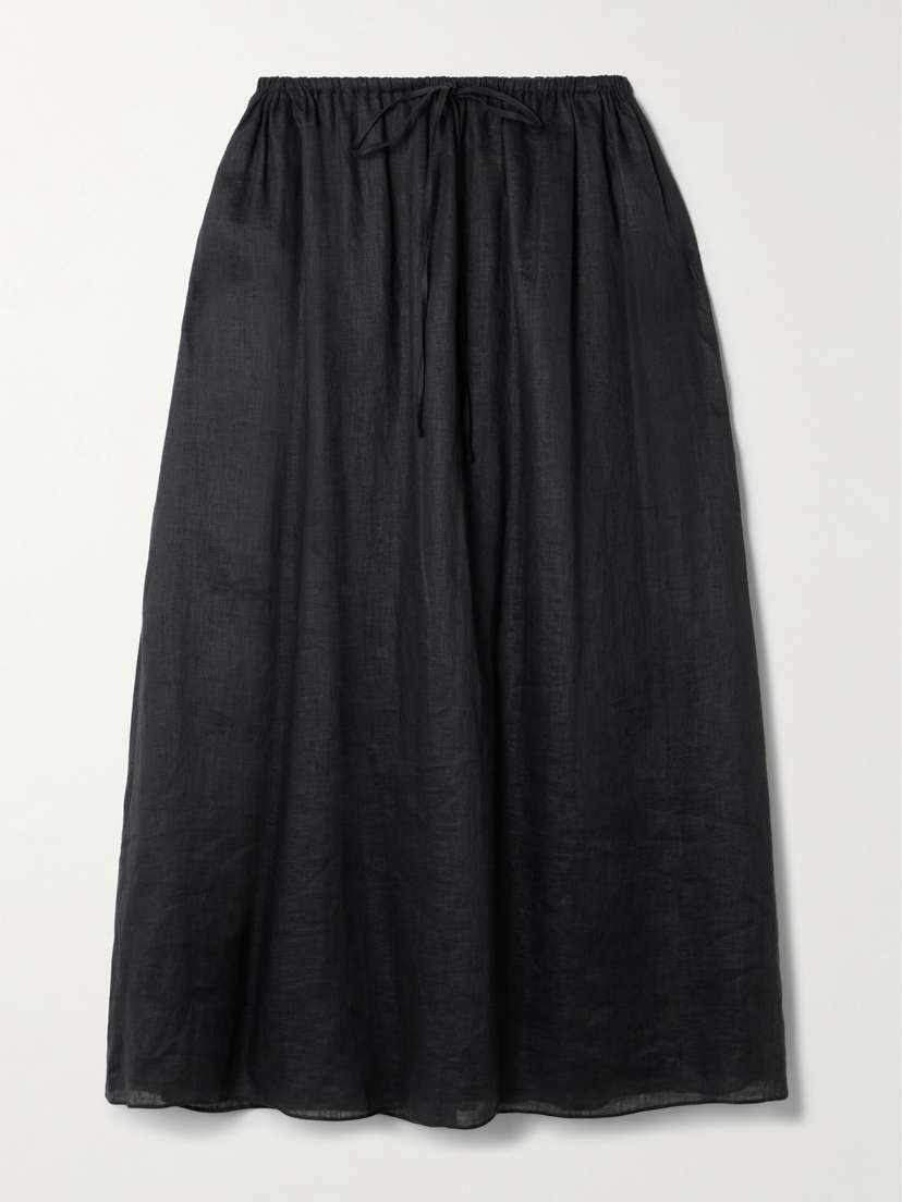 Posse Ginny Gathered Linen Maxi Skirt