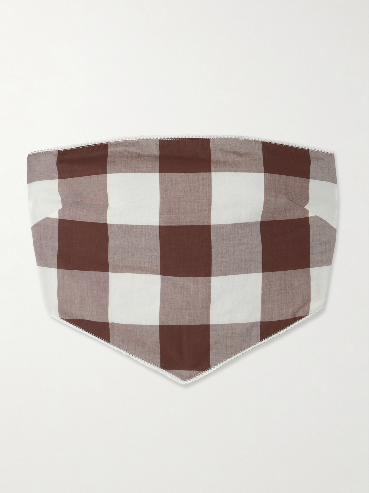 Posse Womens Mocha Gingham Callie Gingham-print Tie Cotton Top Xs In Brown