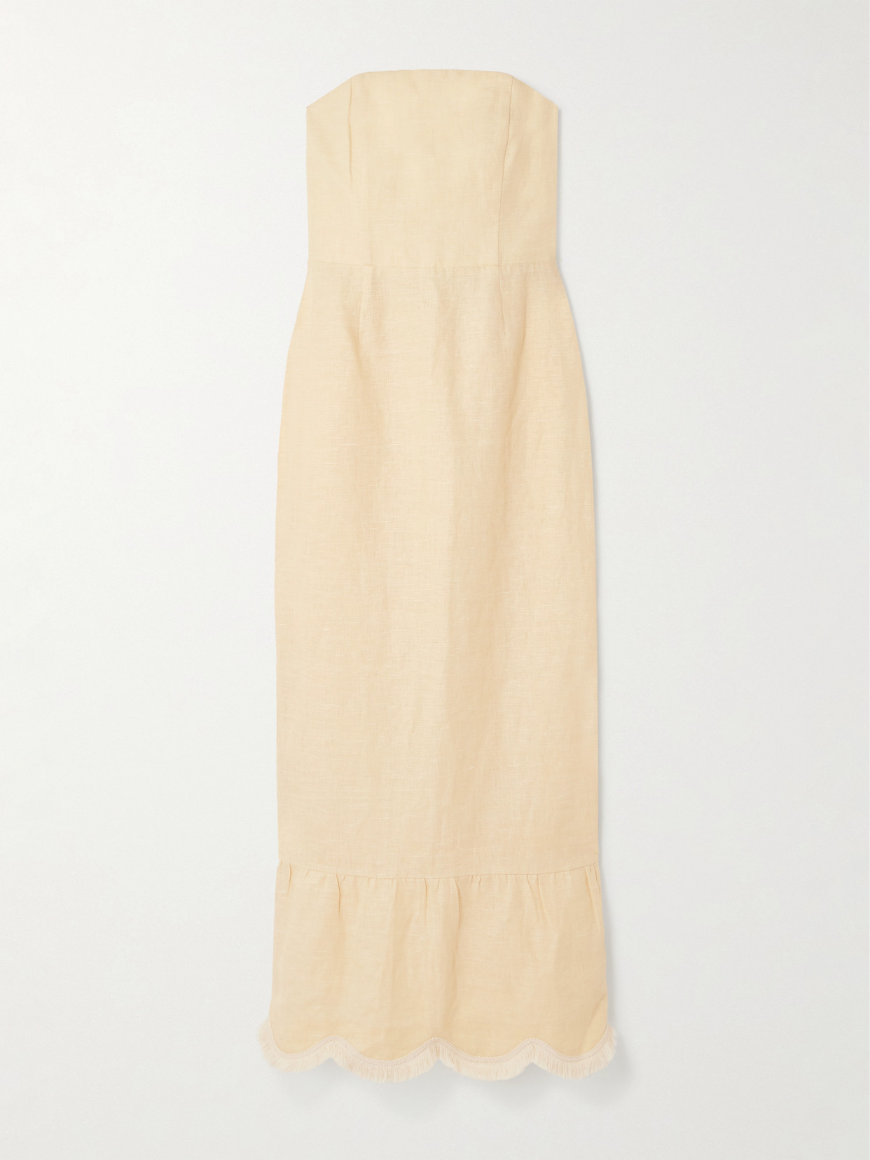 Posse Essie Fringed Linen Maxi Dress