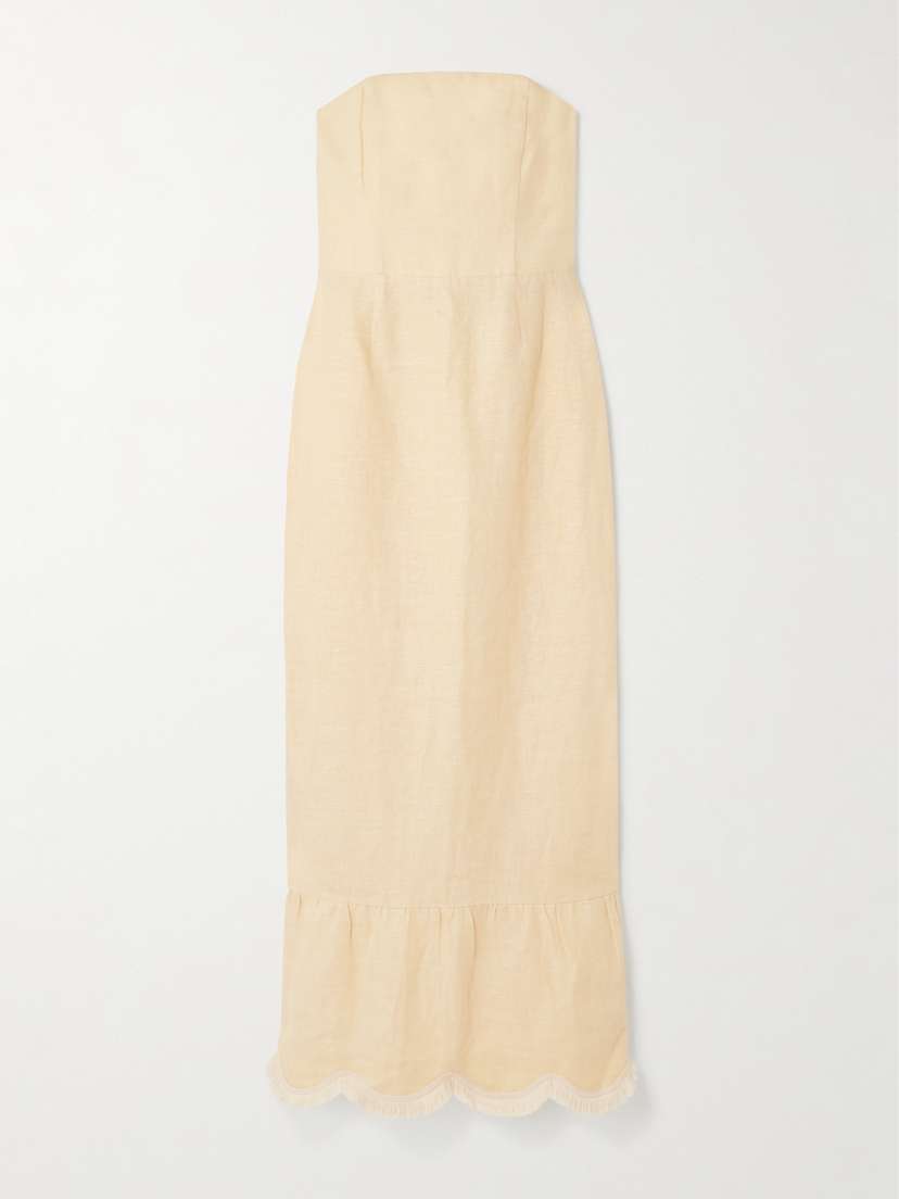 Posse Essie Fringed Linen Maxi Dress