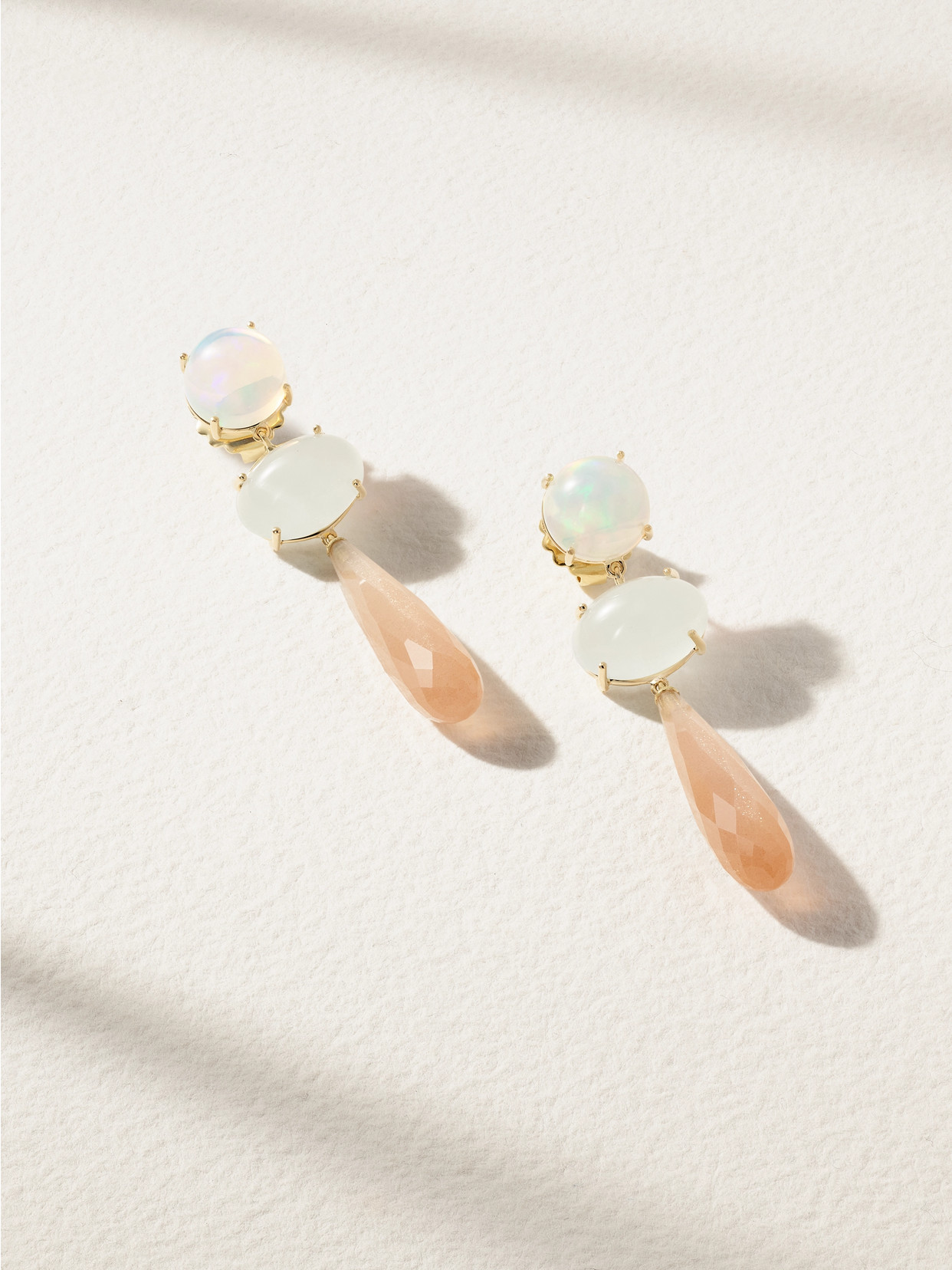 Ole Lynggaard Copenhagen Lotus 18-karat Gold Multi-stone Earrings In Pink