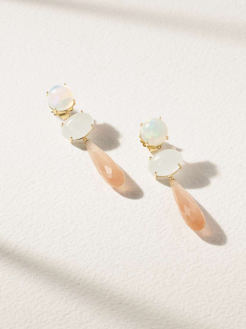OLE LYNGGAARD COPENHAGEN Lotus 18-karat Gold Multi-stone Earrings