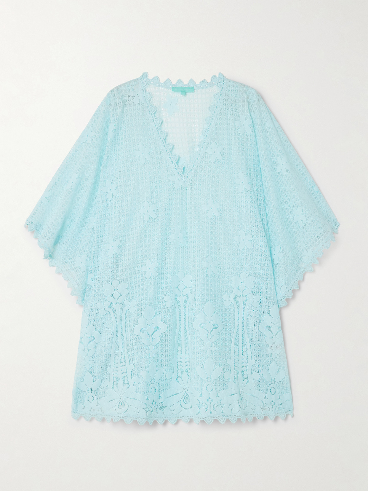 Melissa Odabash Josie Cotton-blend Guipure Lace Kaftan In Blue