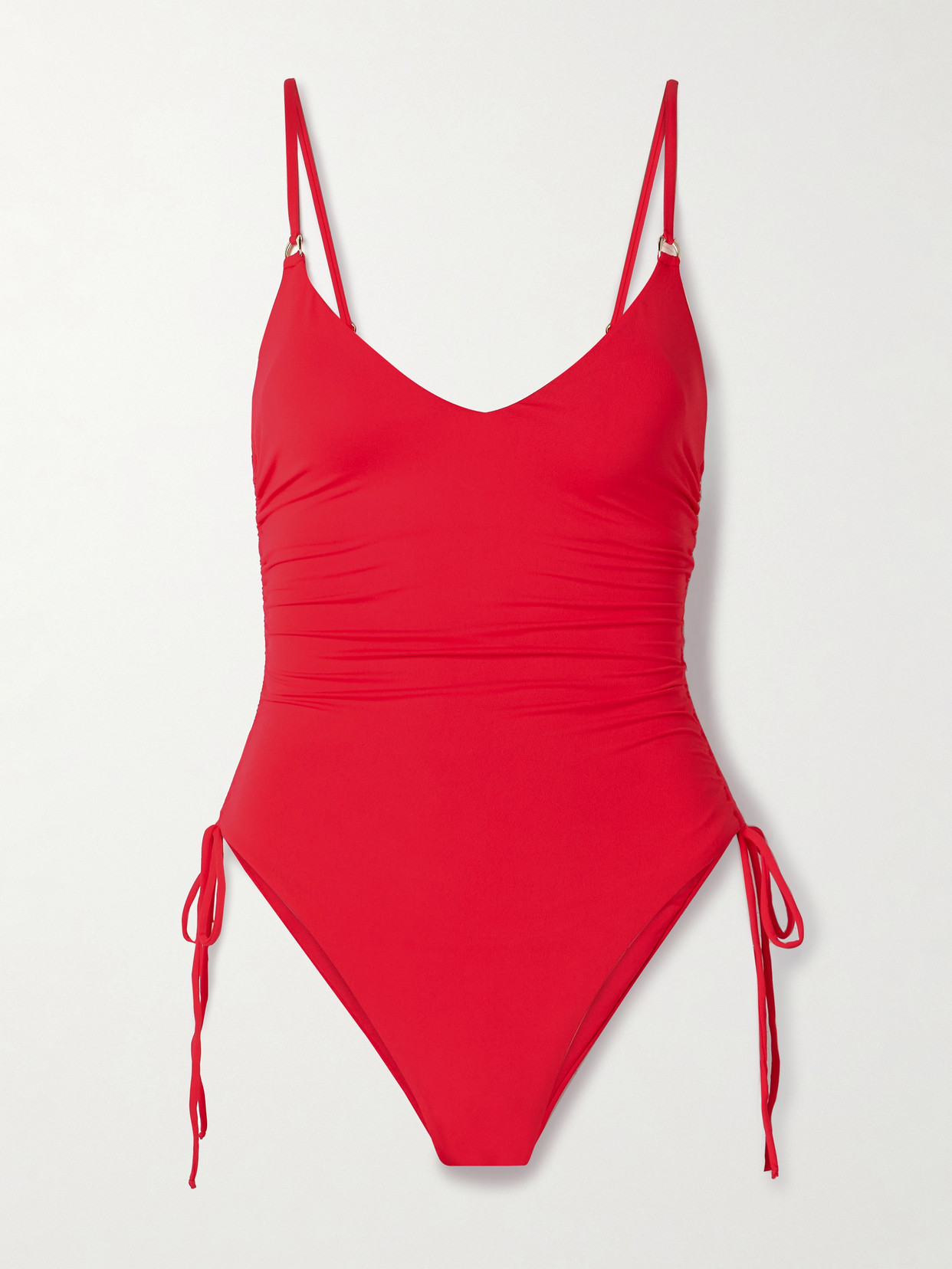 Melissa Odabash Havana Embellished Ruched Swimsuit In Red