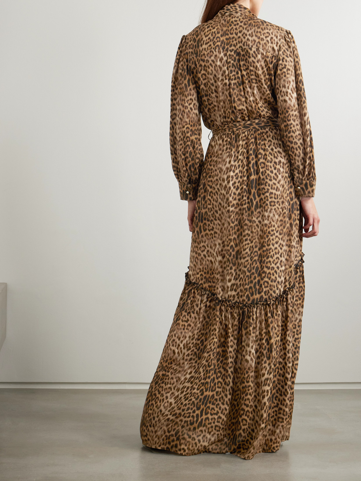 Melissa Odabash Skylar Scarf-detailed Belted Printed Crepe Maxi Dress In Animal Print