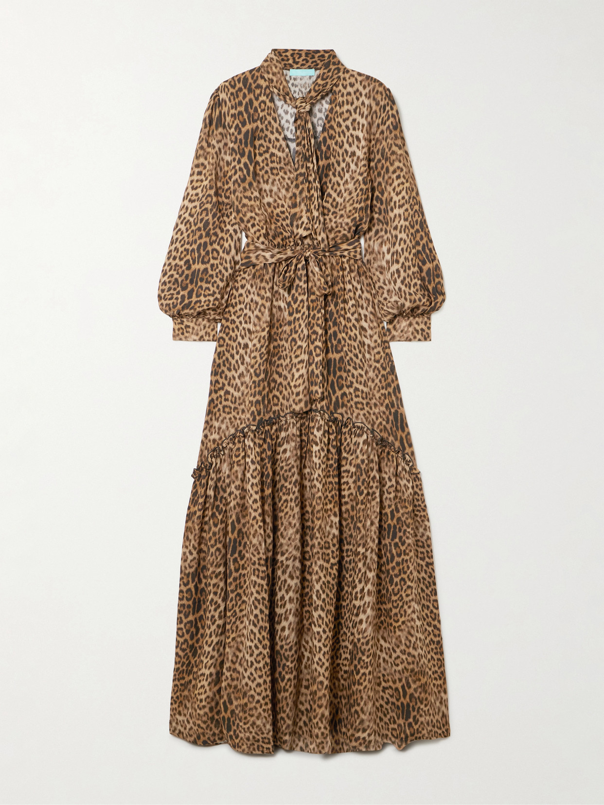 Melissa Odabash Skylar Scarf-detailed Belted Printed Crepe Maxi Dress In Animal Print