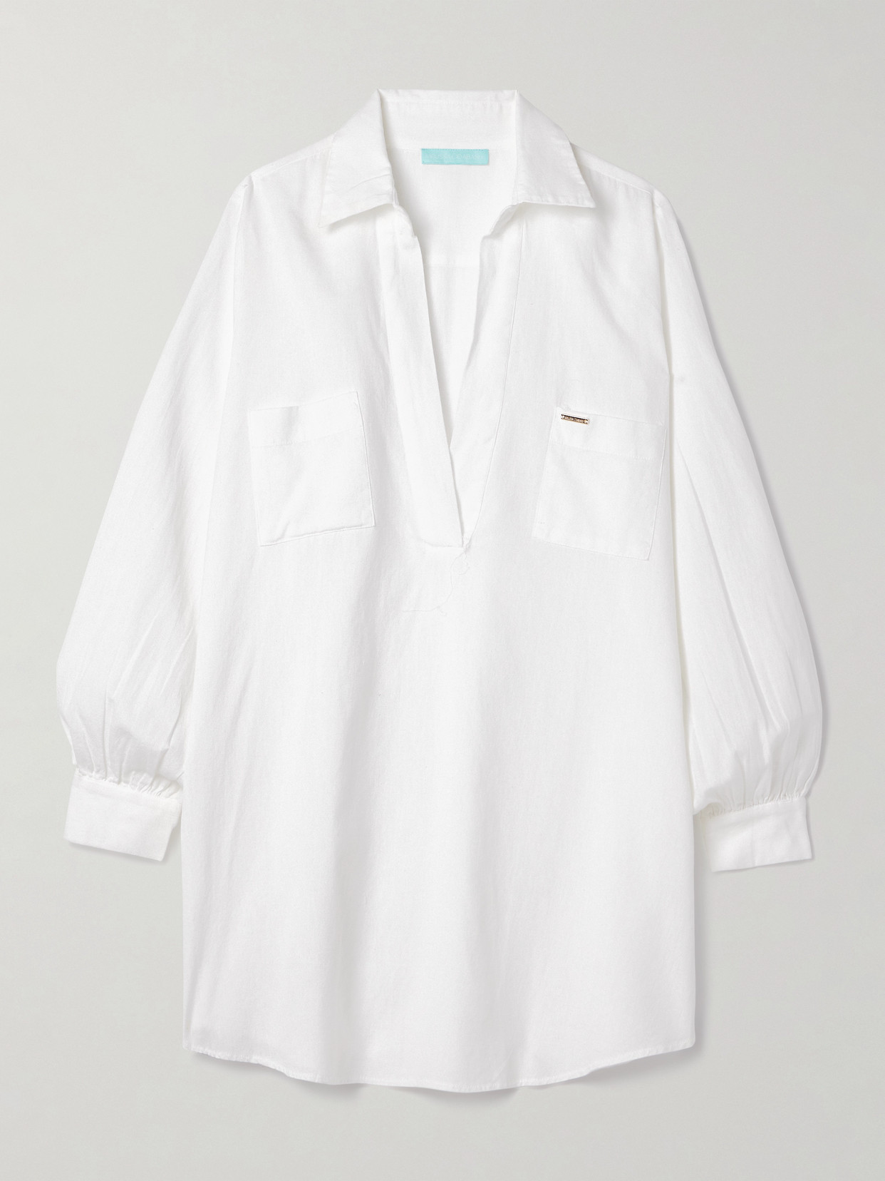 Melissa Odabash Trixie Cotton And Linen-blend Tunic In White