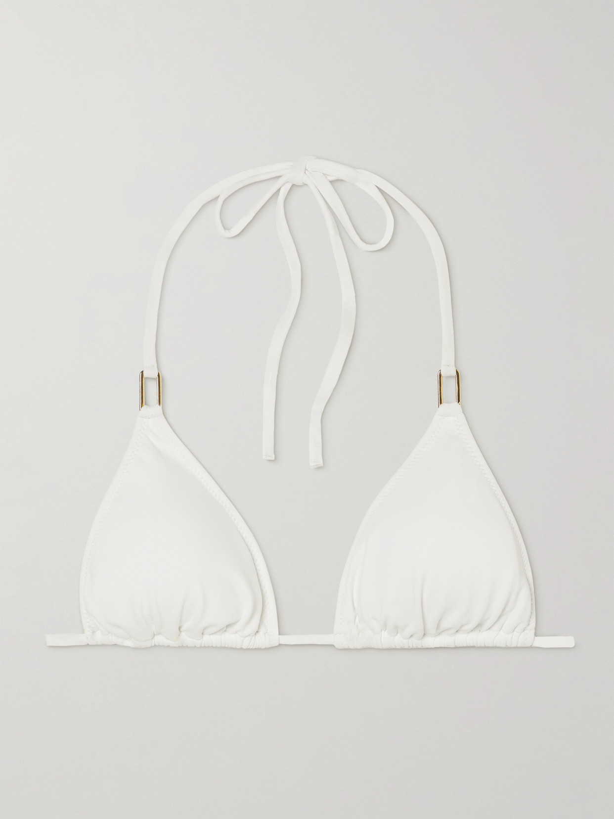 Melissa Odabash Cancun Embellished Triangle Bikini Top In White