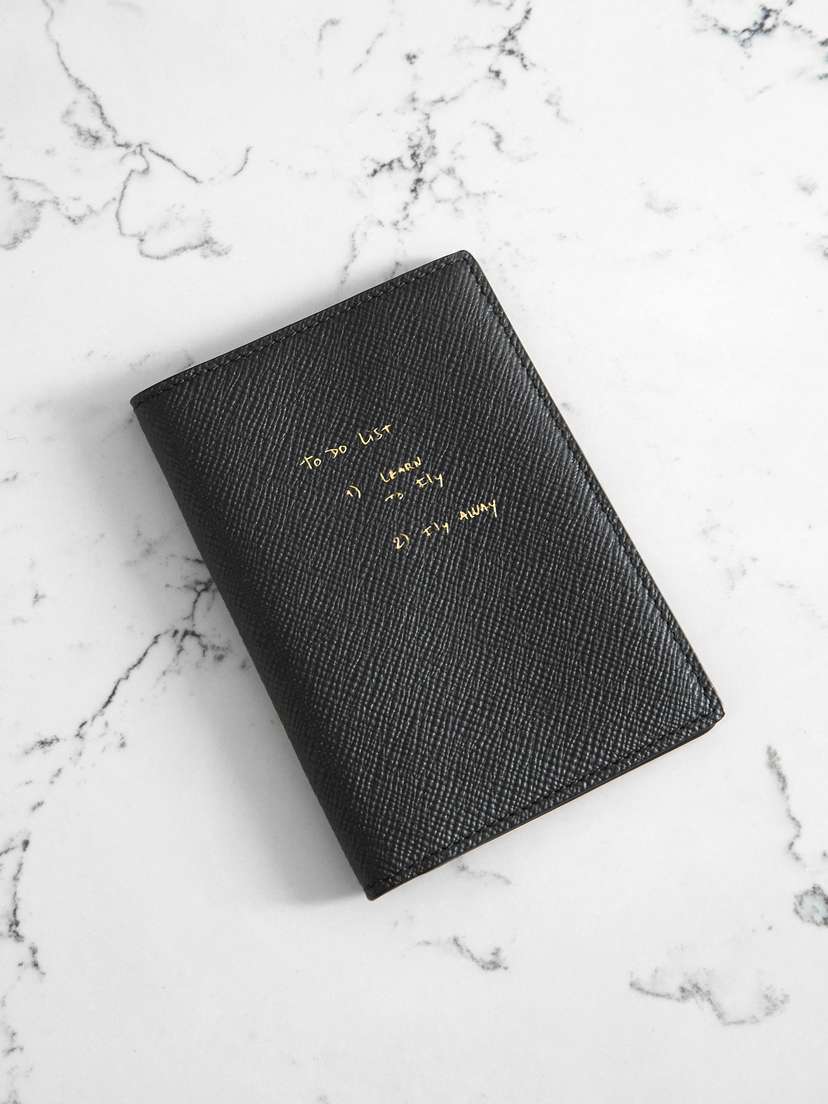 Smythson + Thomas Lélu Panama Textured-leather Passport Holder