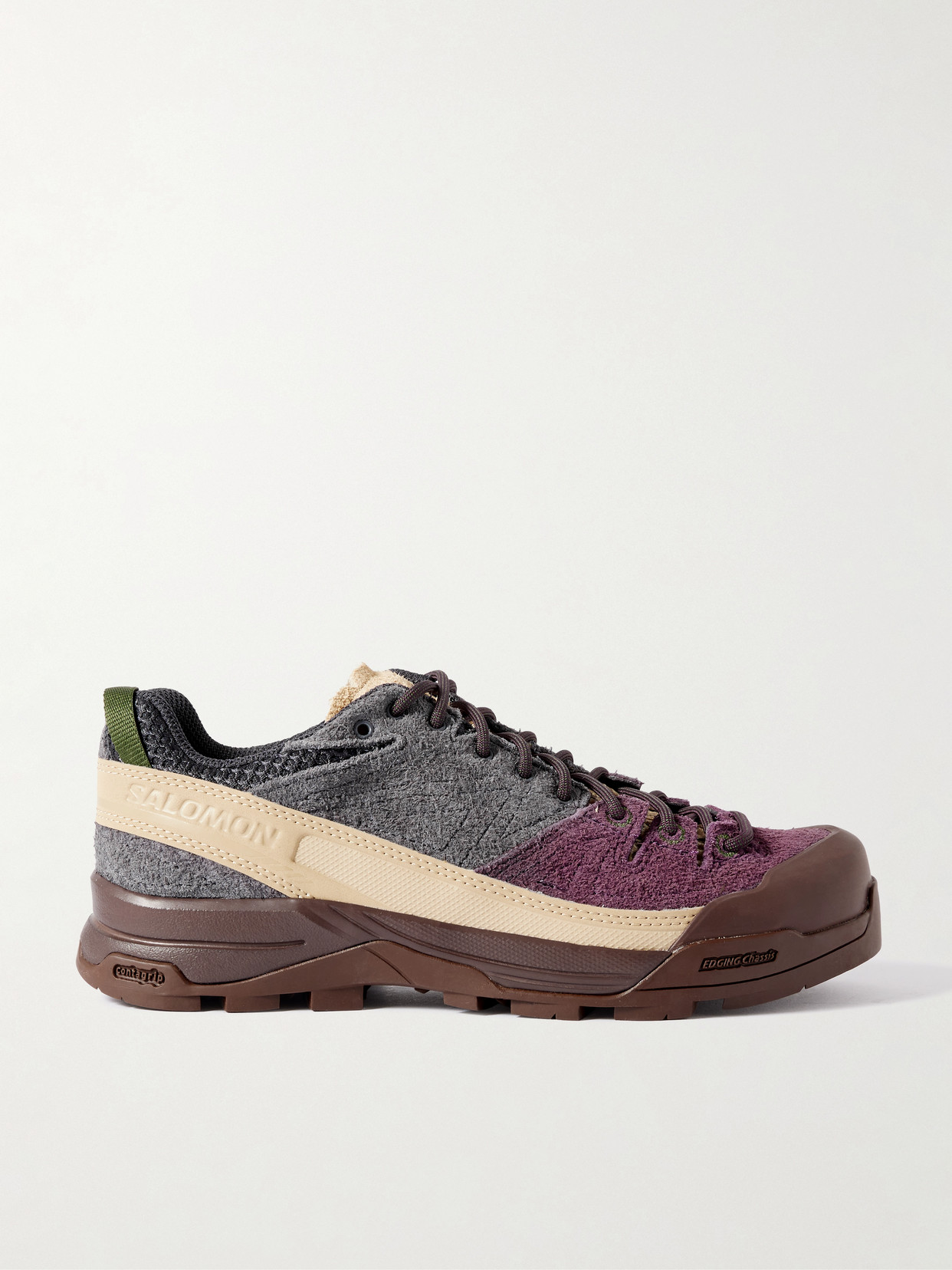 Salomon X-alp Rubber And Mesh-trimmed Brushed-suede Sneakers In Multi