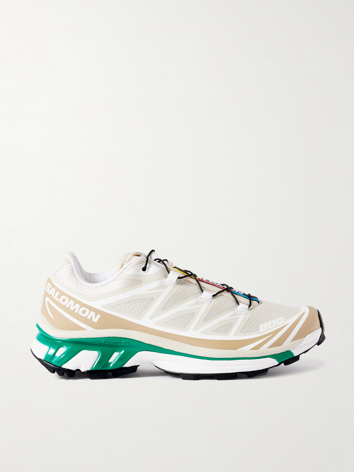 Salomon Xt-6 Tpu-trimmed Mesh Sneakers In White