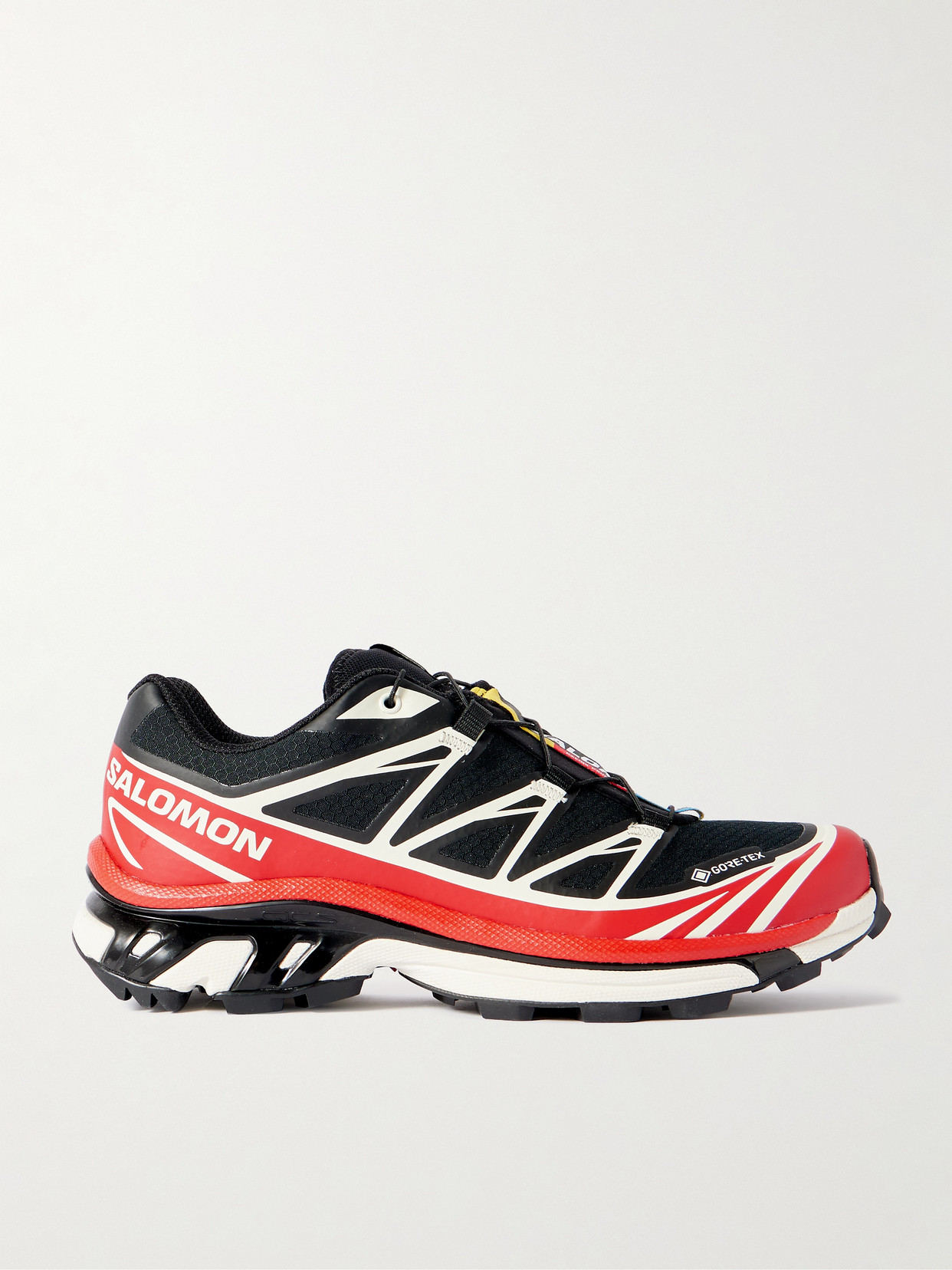 Salomon Xt-6 Tpu-trimmed Gore-tex Mesh Sneakers In Black