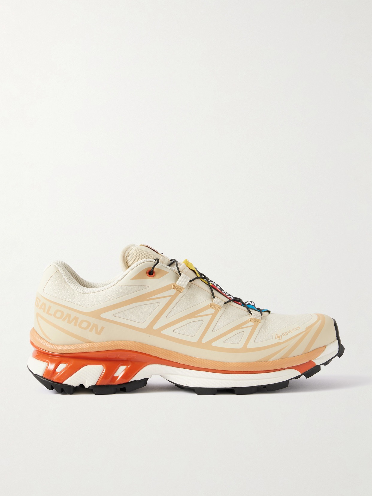 Salomon Xt-6 Tpu-trimmed Gore-tex Mesh Sneakers In White