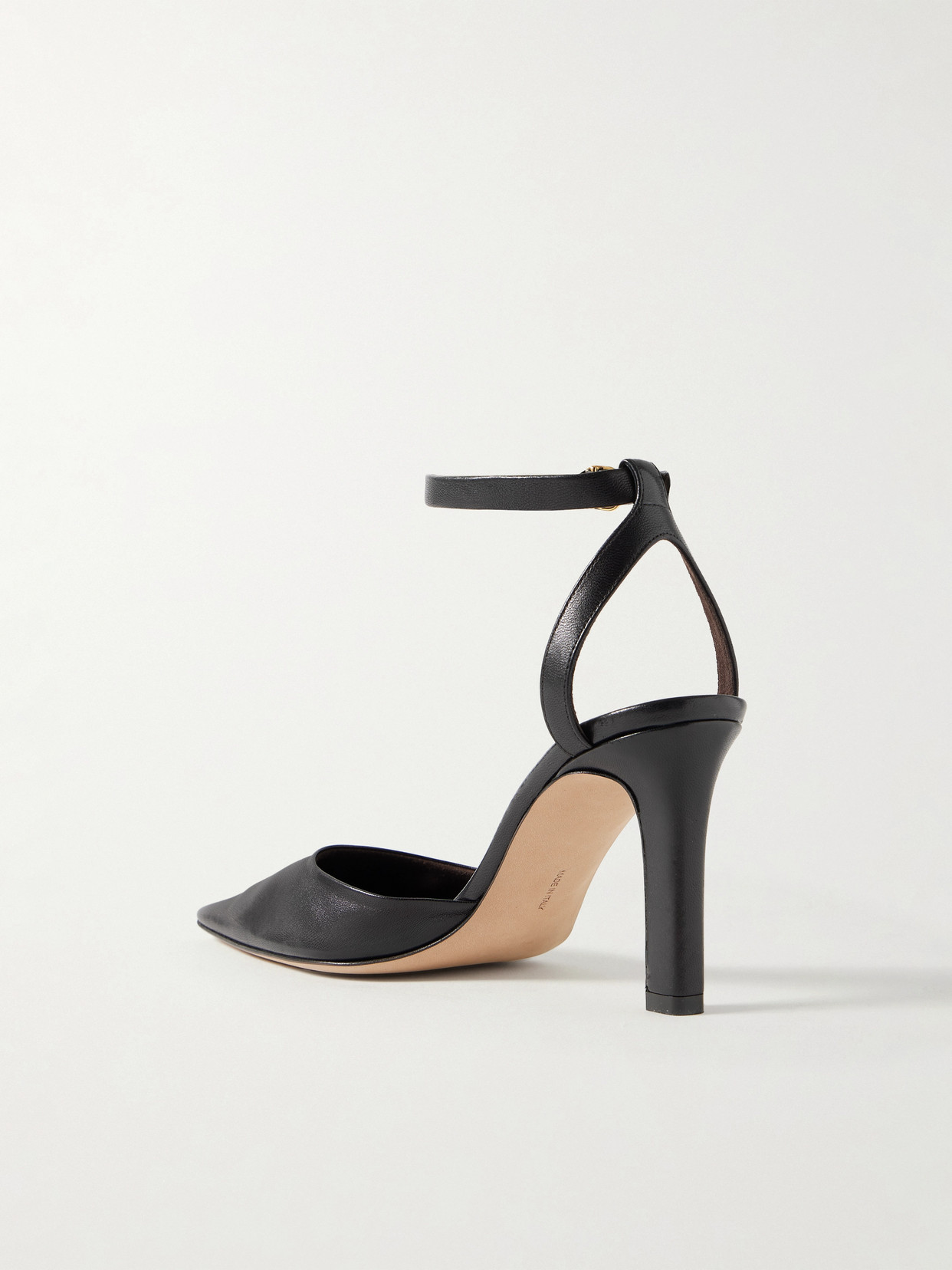 The Row Ankle-strap Pointed-toe Flats In Black