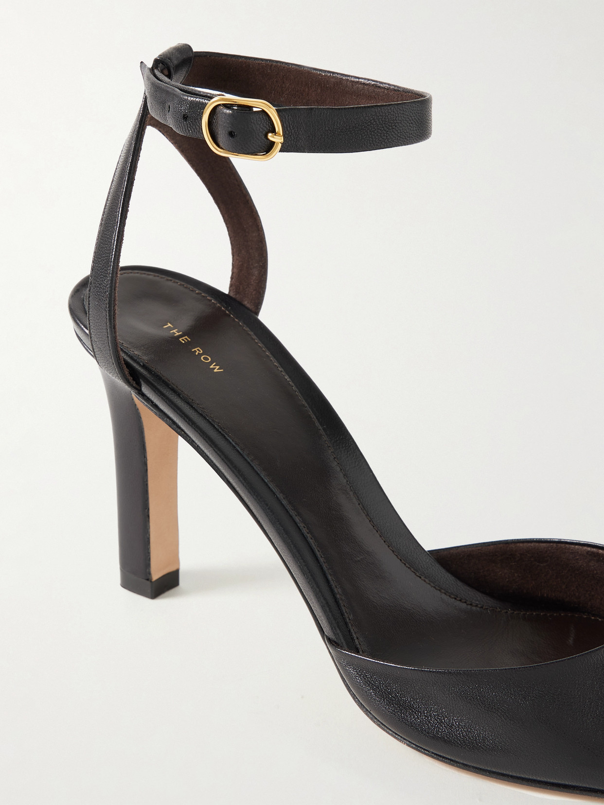 The Row Ankle-strap Pointed-toe Flats In Black