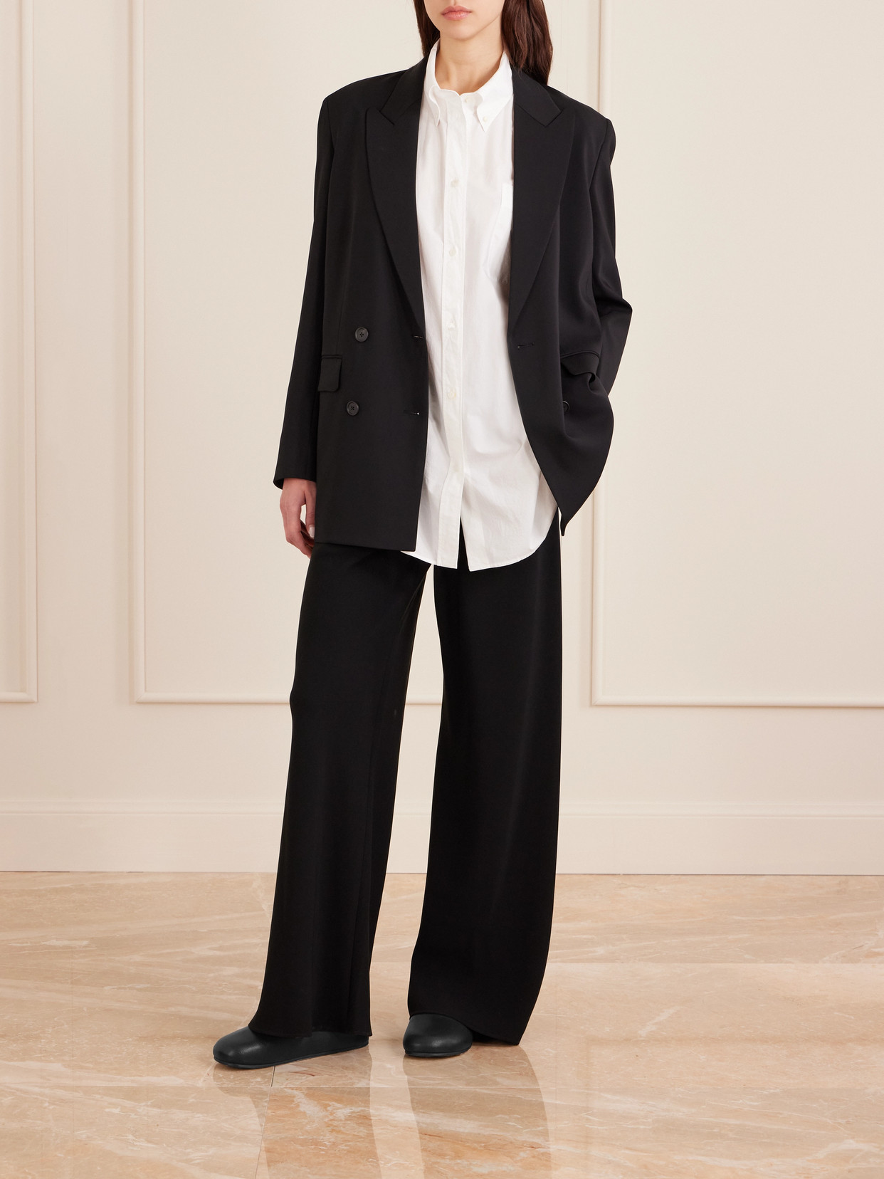 The Row Hammered Leather Sandals In Black