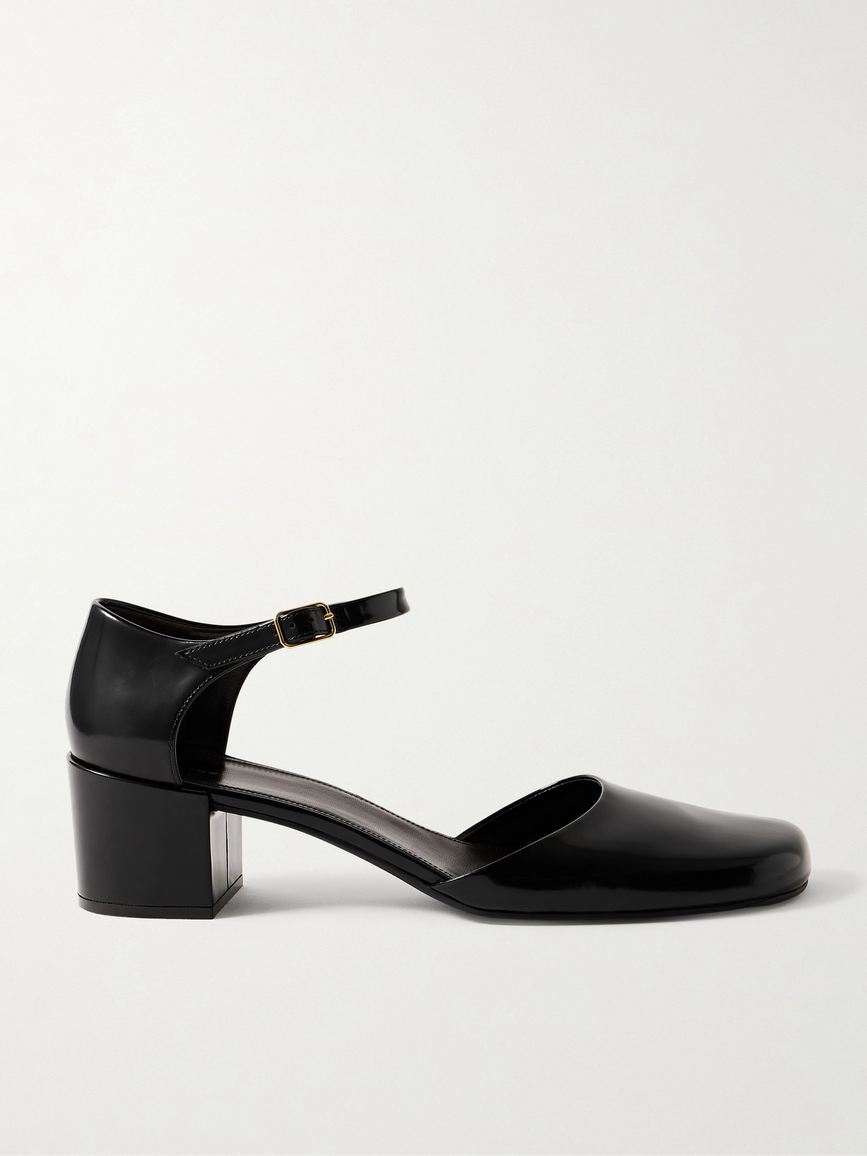 The Row Penelope Glossed-leather Pumps In Black