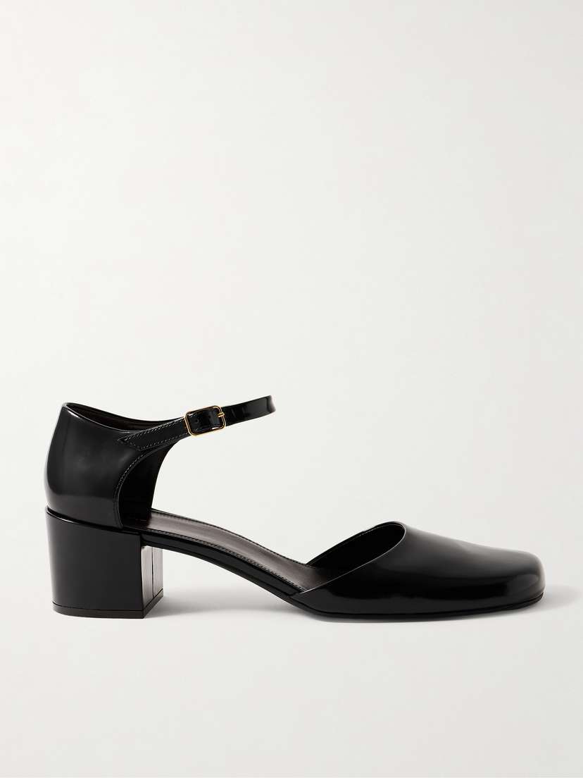 The Row — Penelope glossed-leather pumps