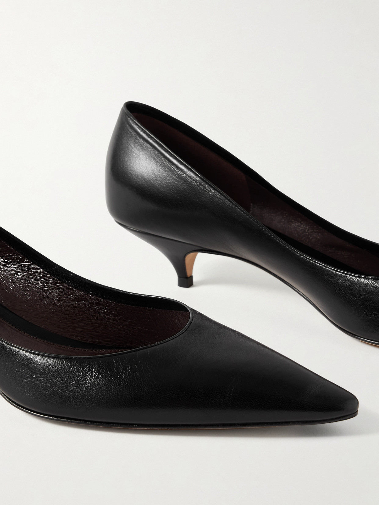 The Row Liisa Distressed Kitten-heel Pumps In Black
