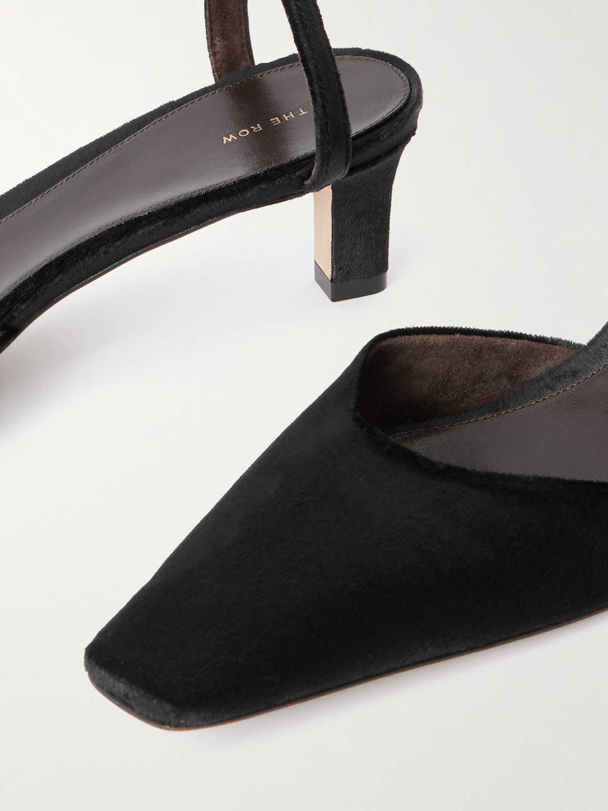The Row Carla Velvet Pumps In Black