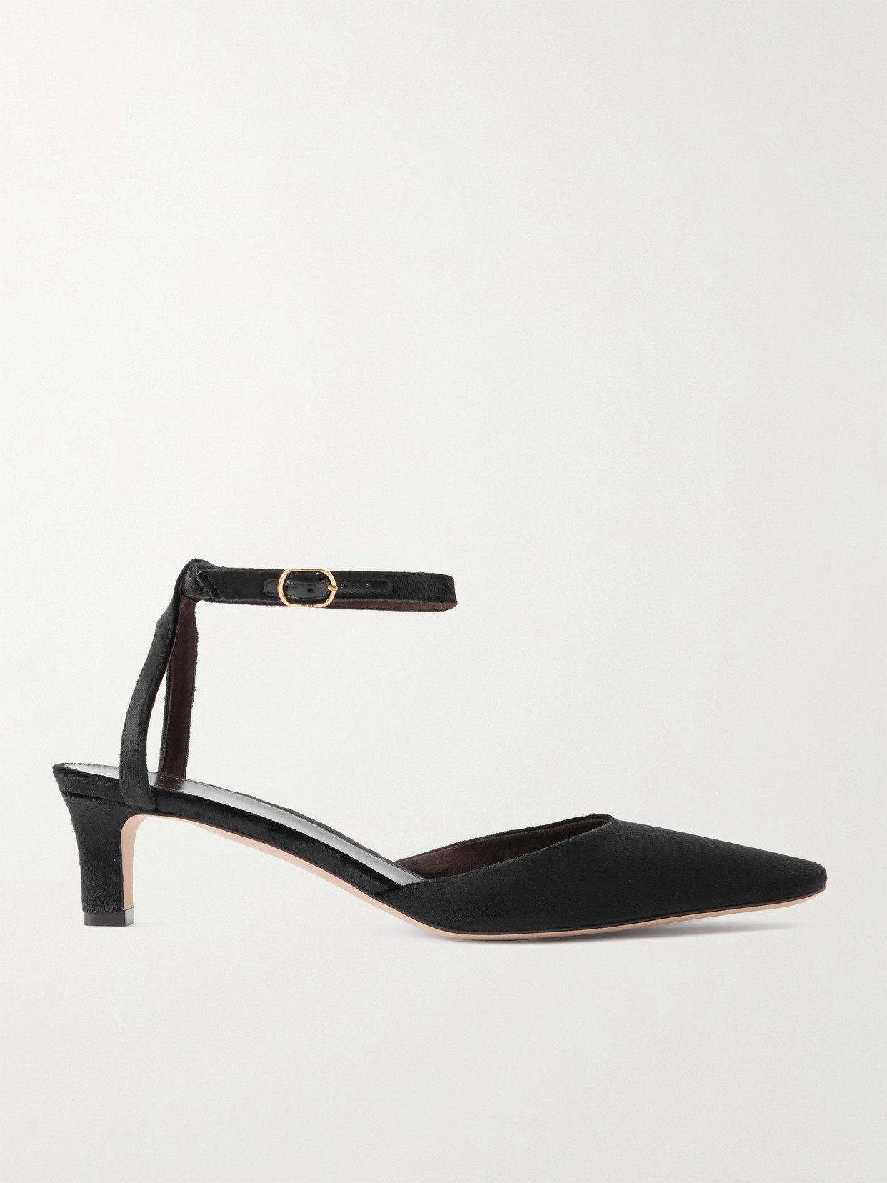 The Row Carla Velvet Pumps In Black