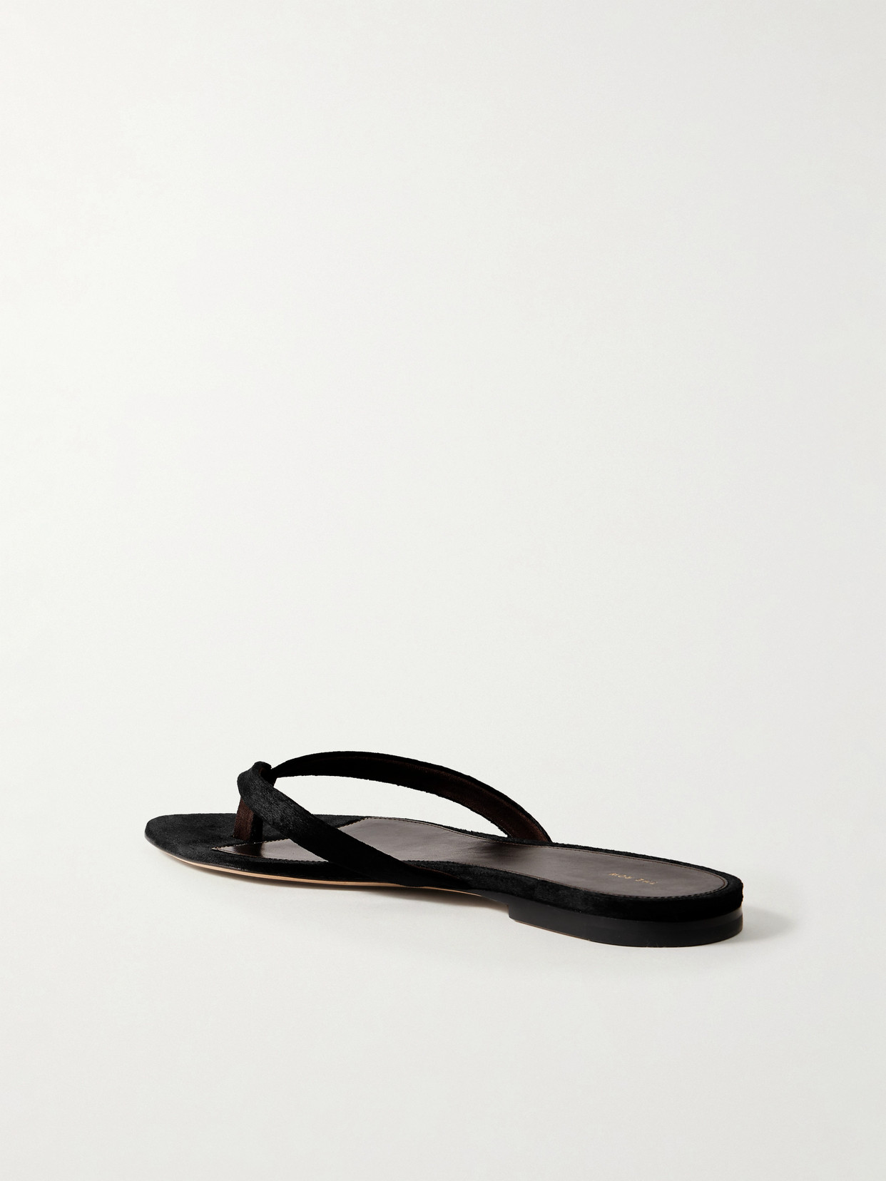 The Row Sacha Velvet Flip Flops In Black
