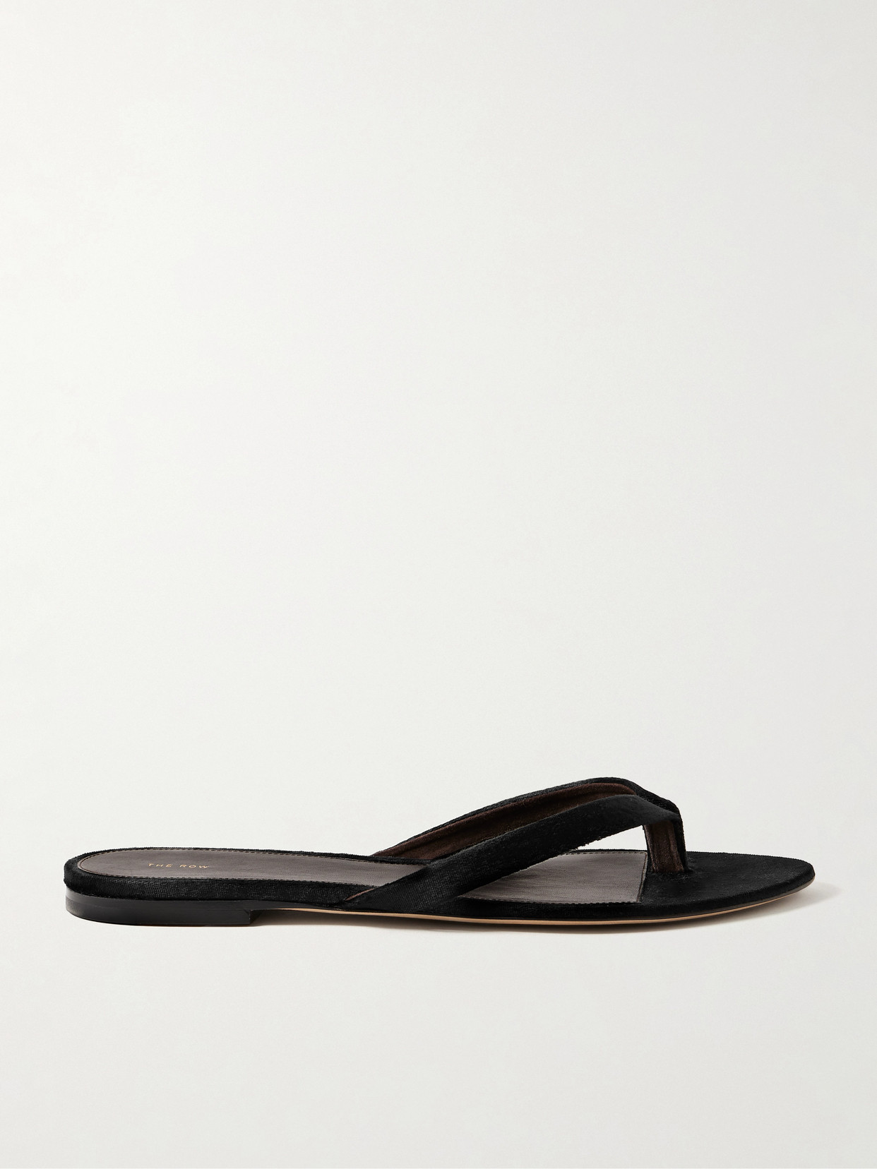 The Row Sacha Velvet Flip Flops In Black