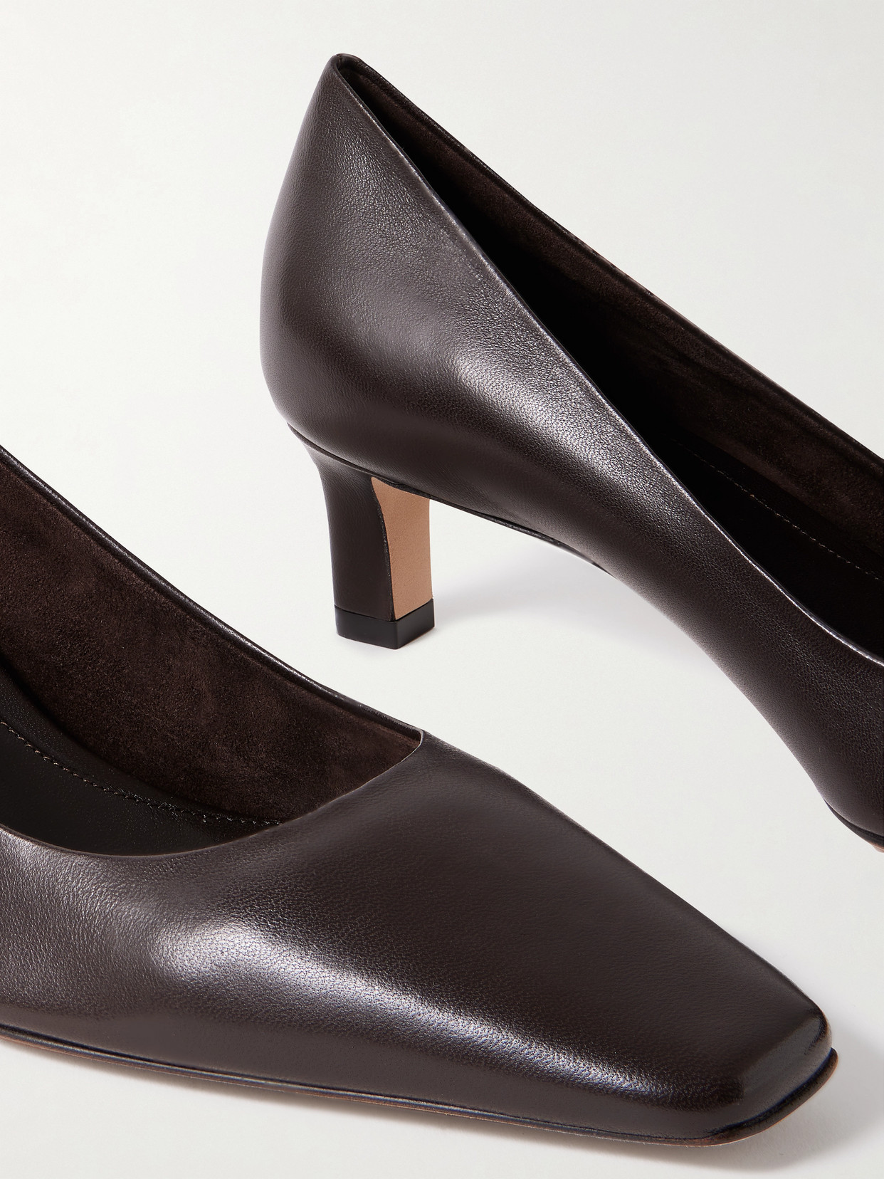 The Row Carla Kitten Heel Pump In Brown