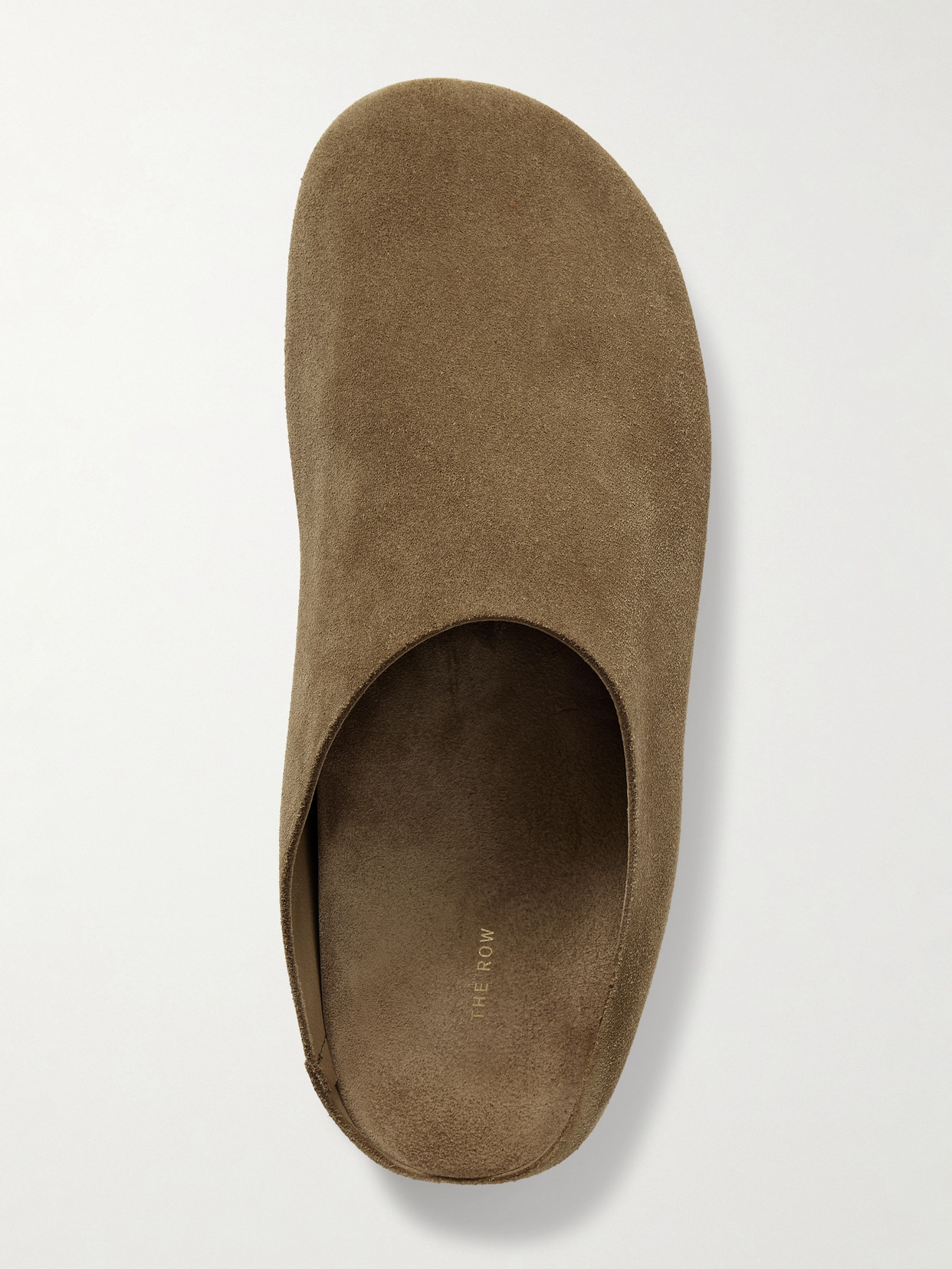 The Row Beige Hudson Suede Slide Loafers In Brown