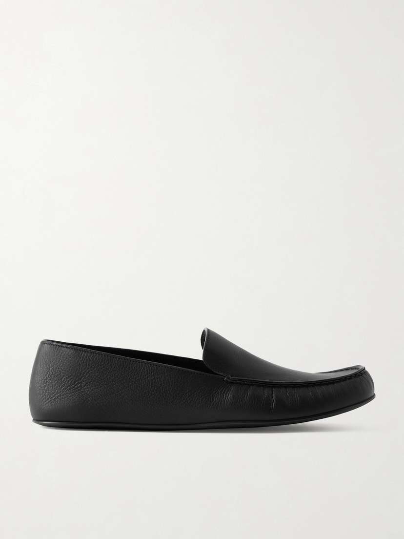 The Row Leo Textured-leather Loafers