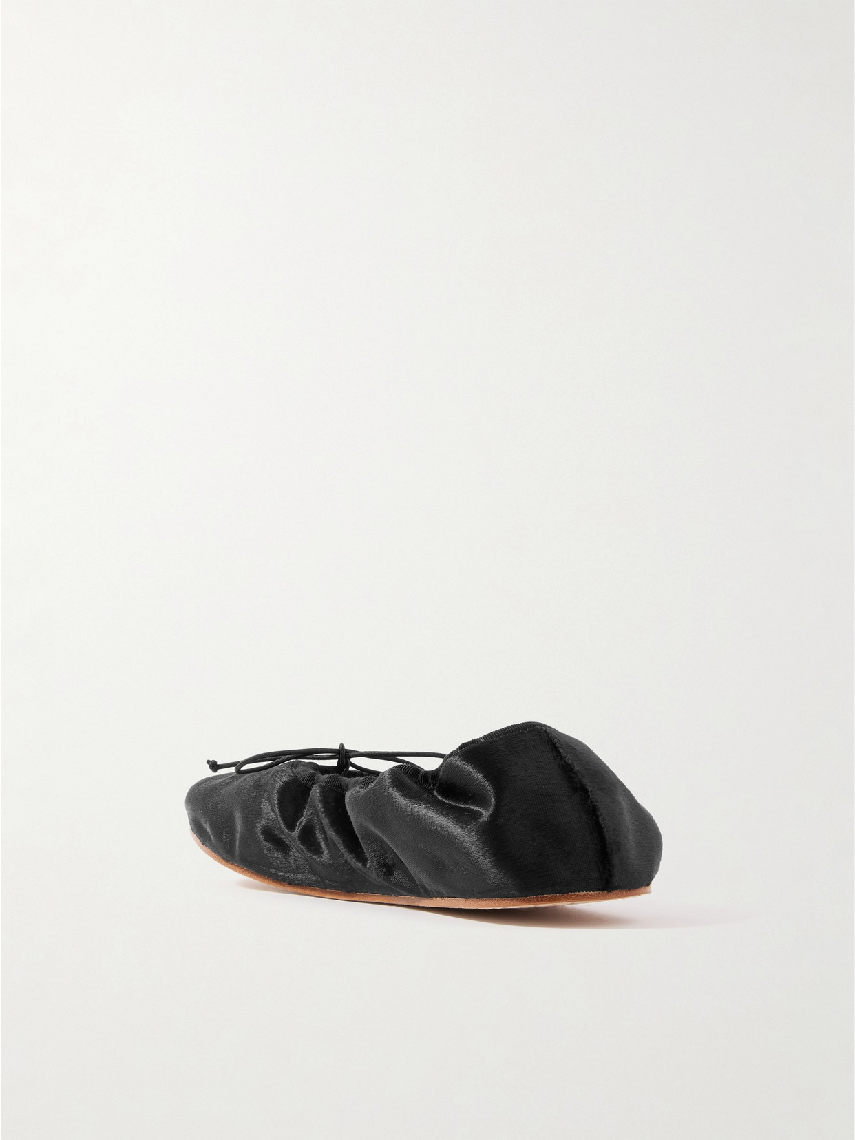The Row Velvet Ballet Flats In Black