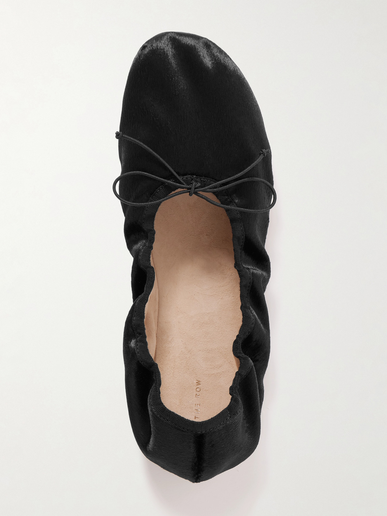 The Row Velvet Ballet Flats In Black
