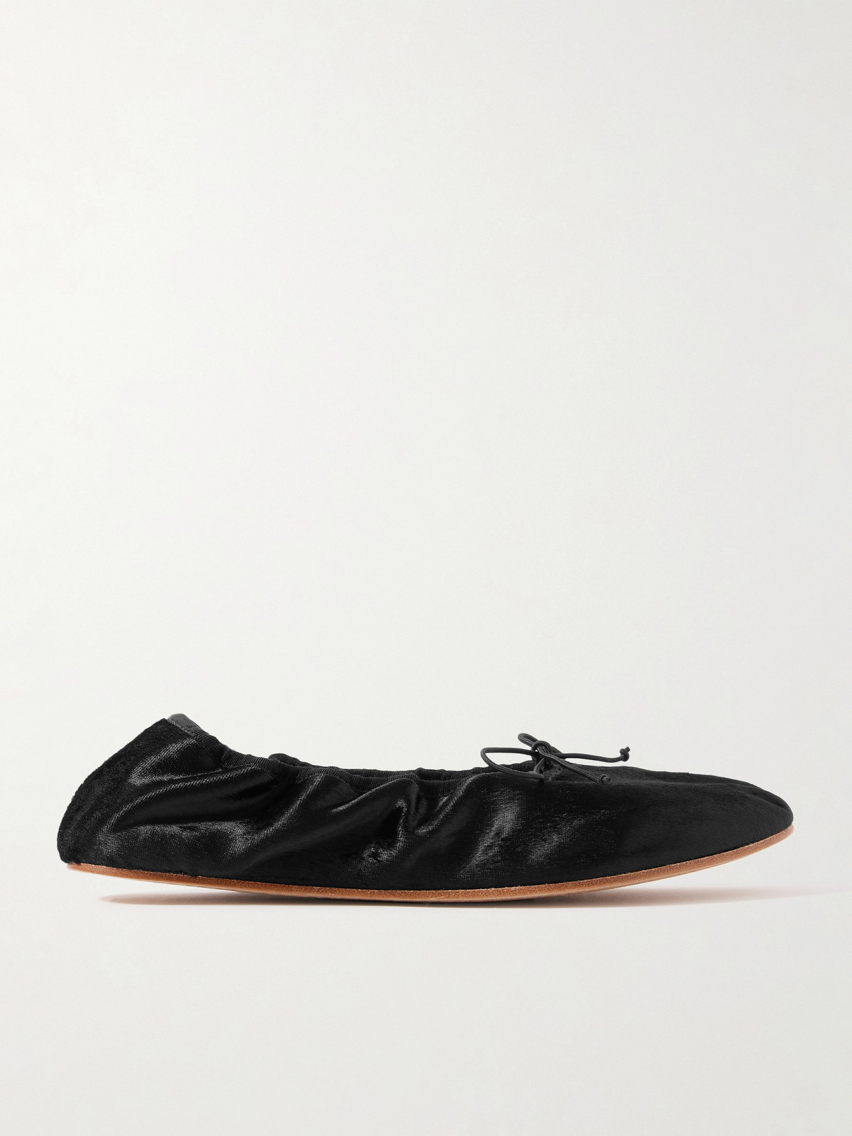 The Row Velvet Ballet Flats In Black