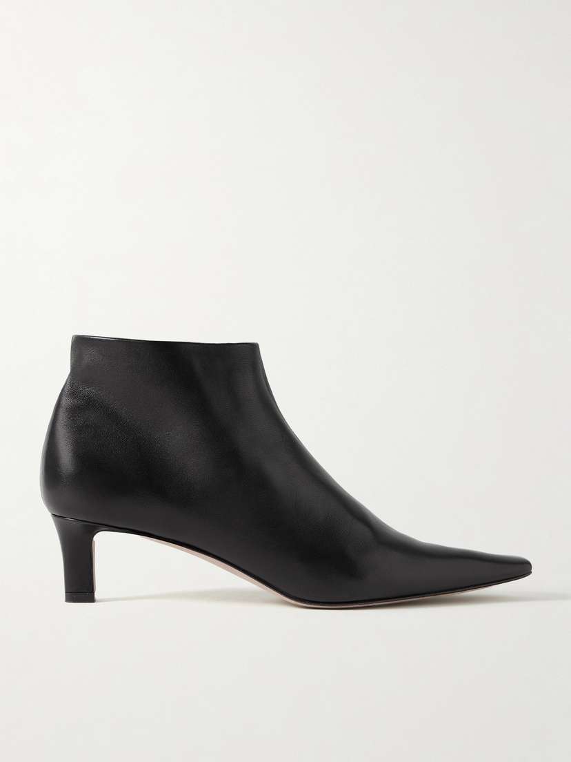 The Row Carla Leather Ankle Boots