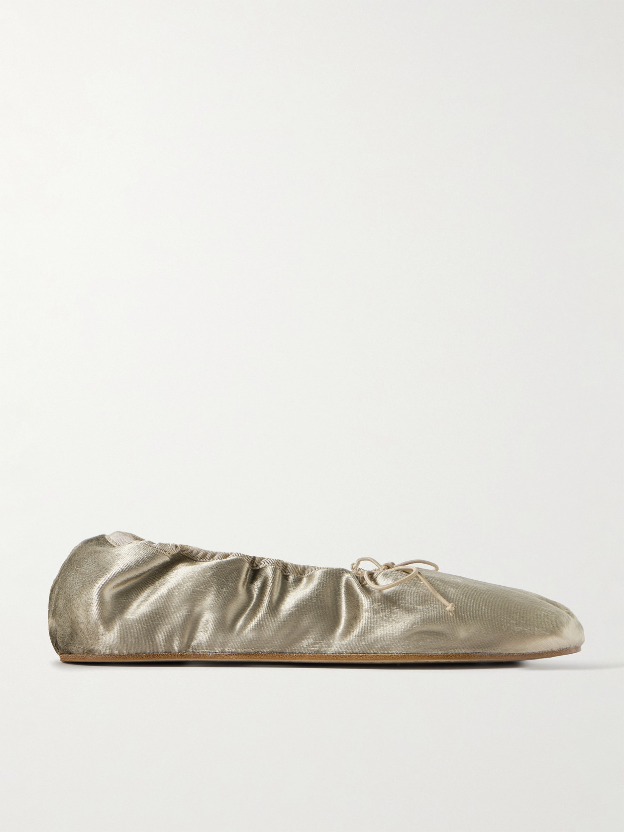 The Row Velvet Ballet Flats In Brown