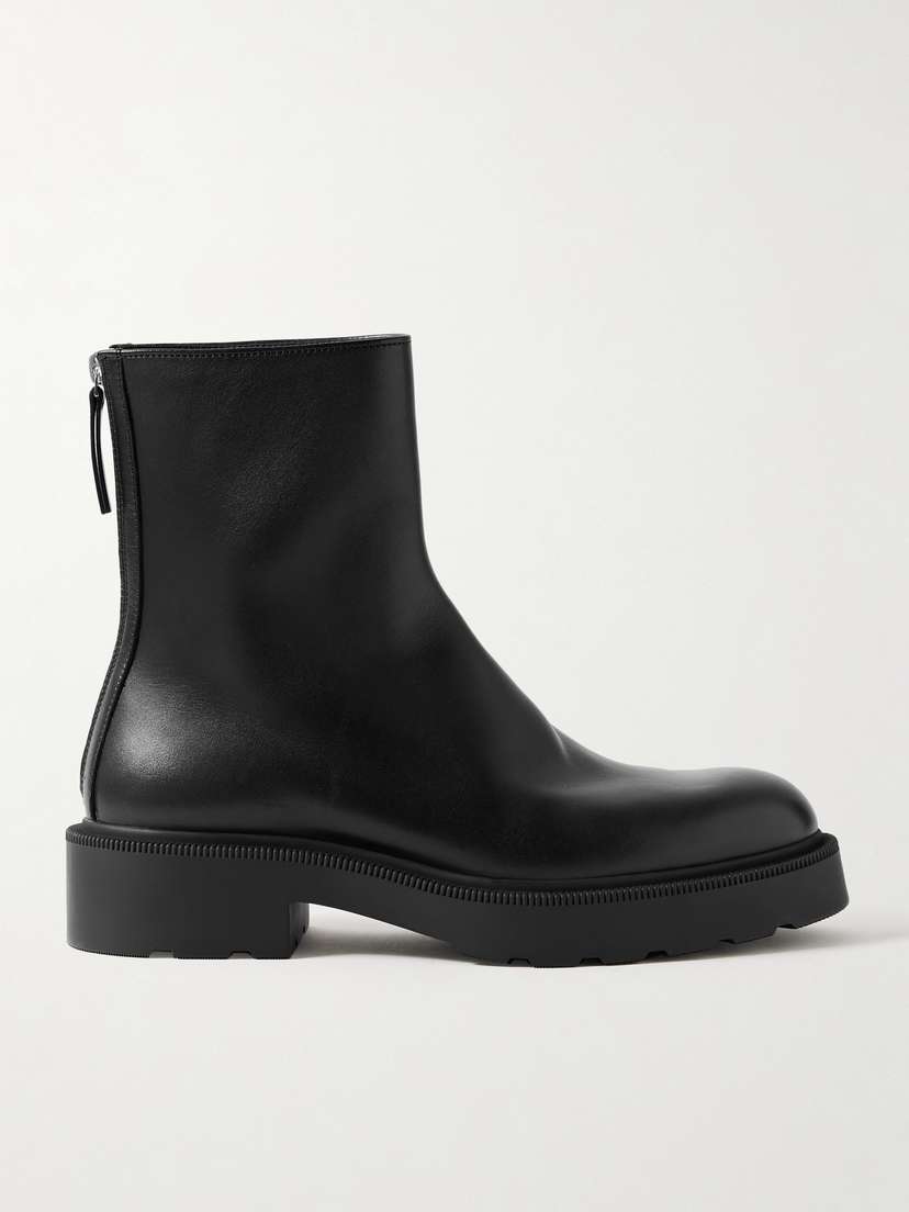 The Row Nobilis Leather Ankle Boots