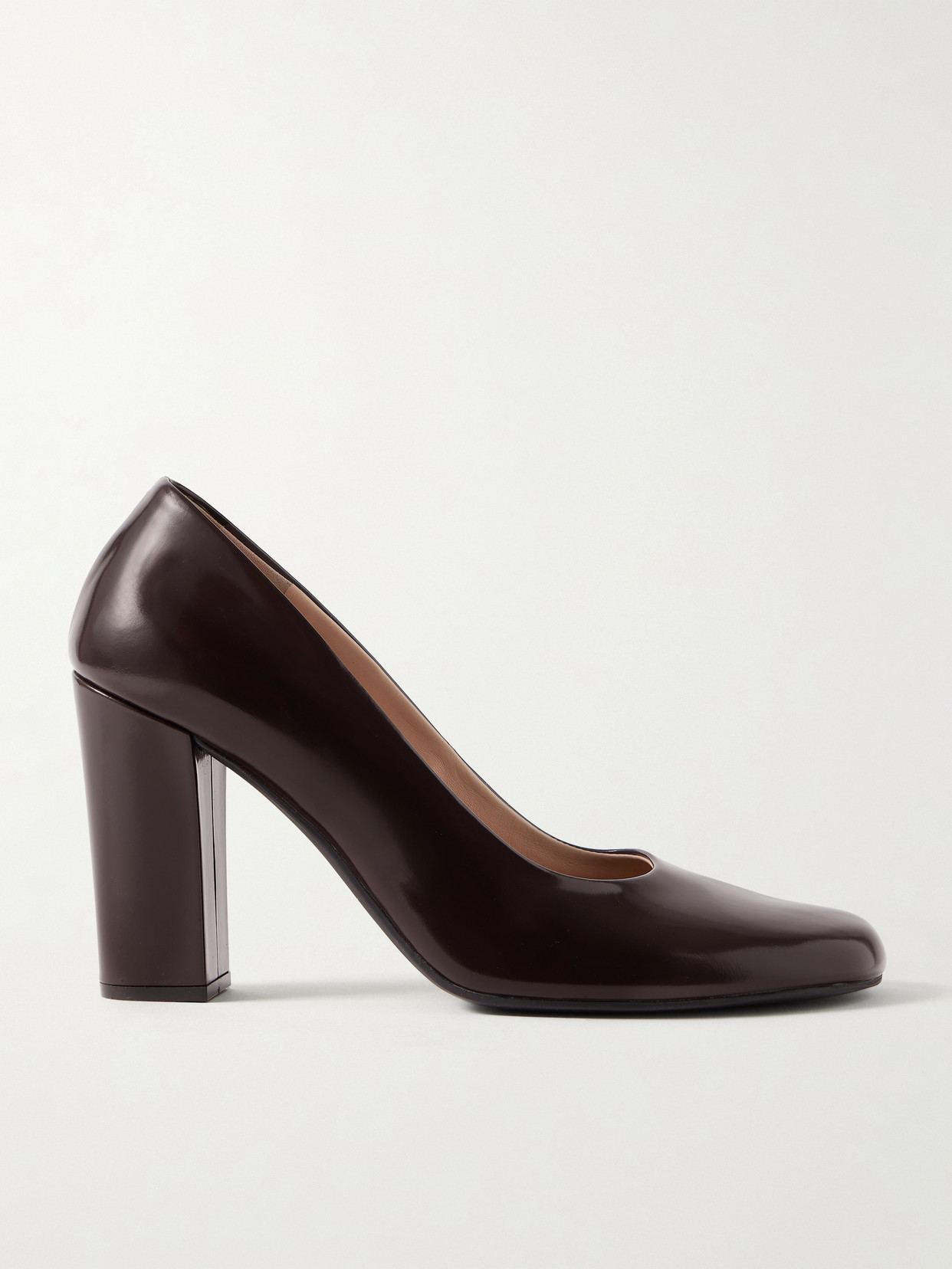 The Row Penelope Leather Pumps In Brown