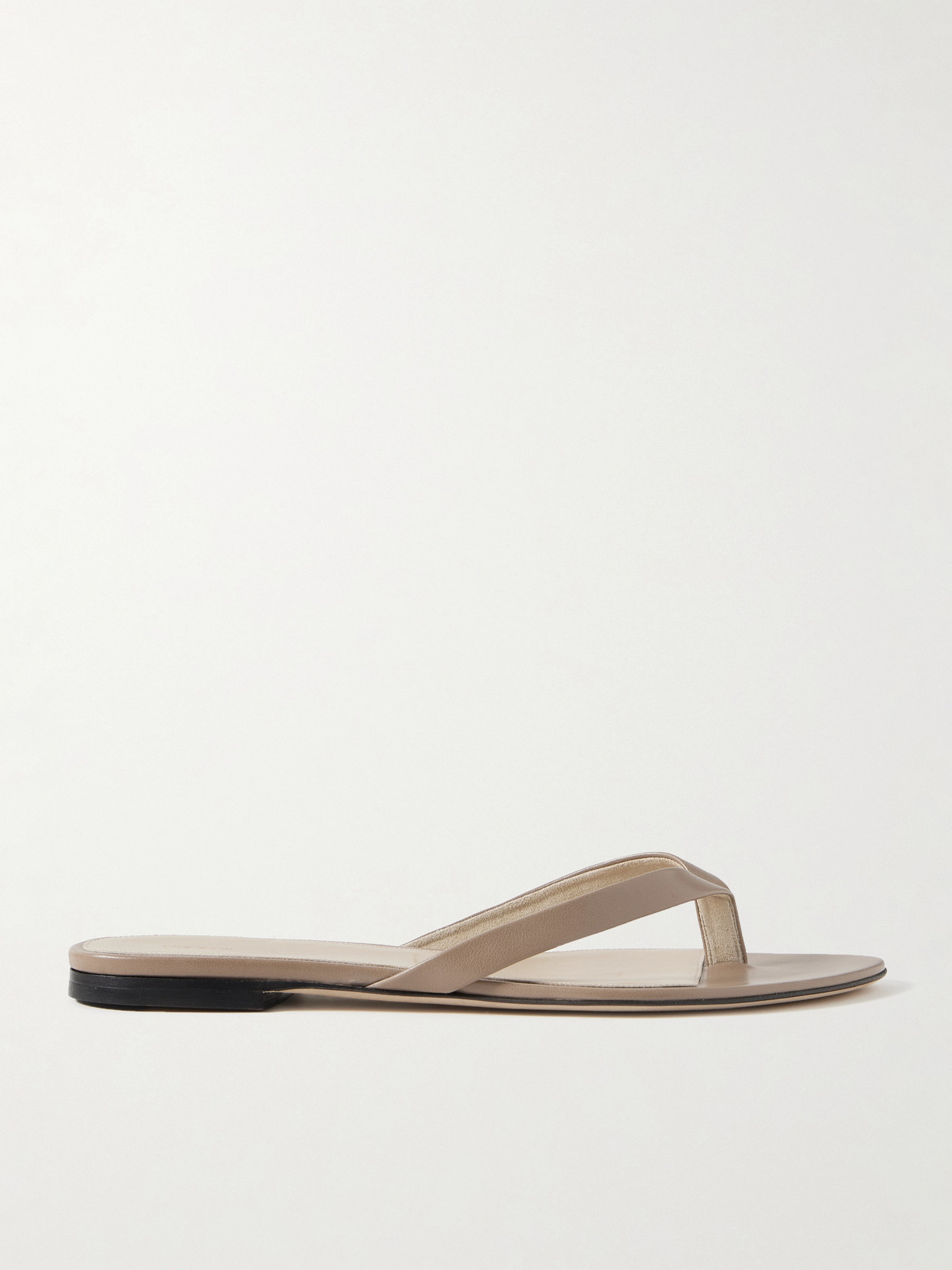 The Row Sacha Leather Flip Flops In Gray