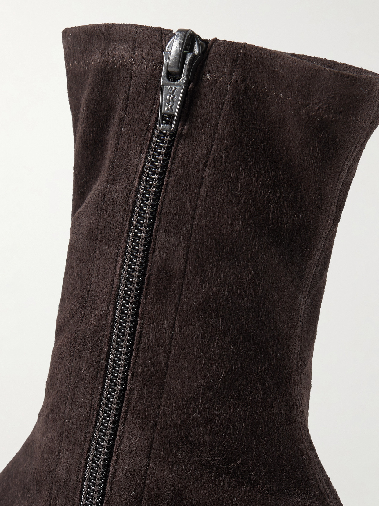 The Row Liisa Suede Kitten-heel Booties In Brown