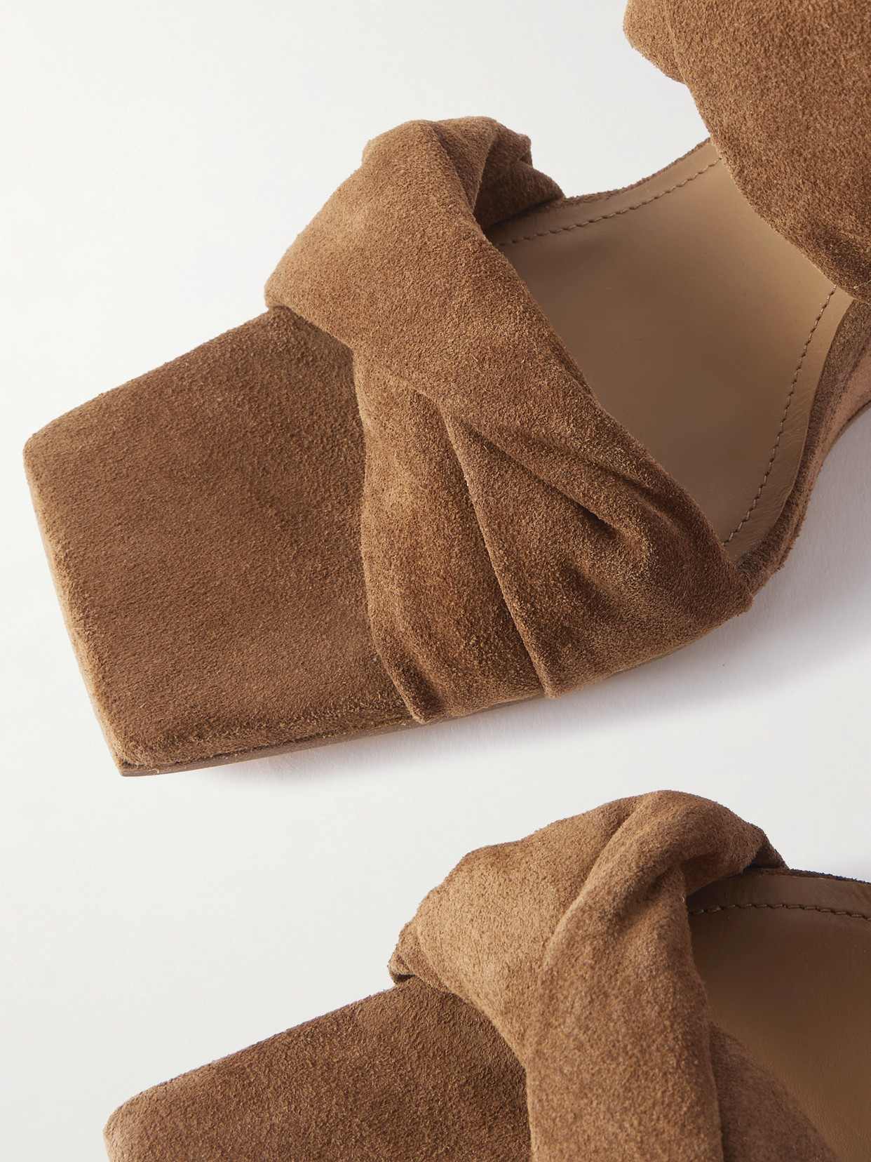 Rick Owens Twisted Cantilever Suede Wedge Mules