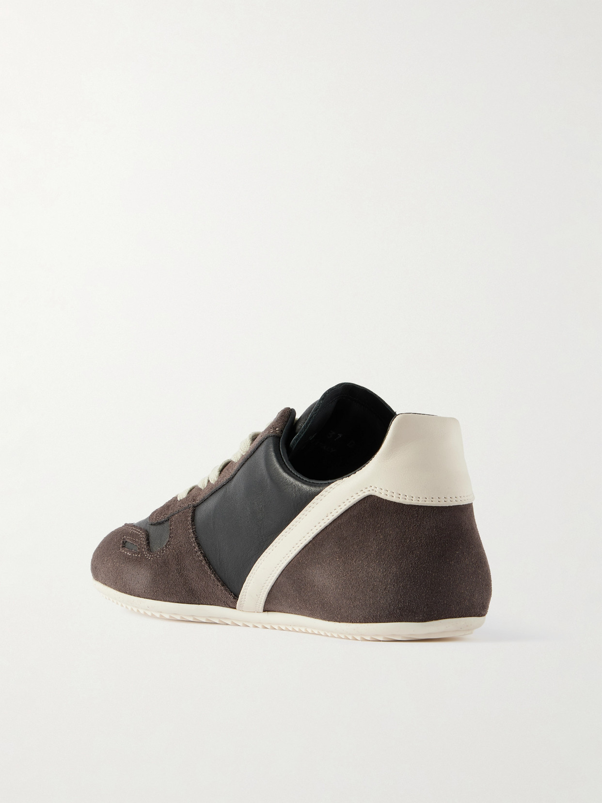 Rick Owens Black Low-top Sneakers With Suede Inserts In Leather Woman In Black
